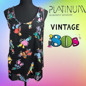 VTG Funky Graphic Platinum Dorothy Schoelen Tank S